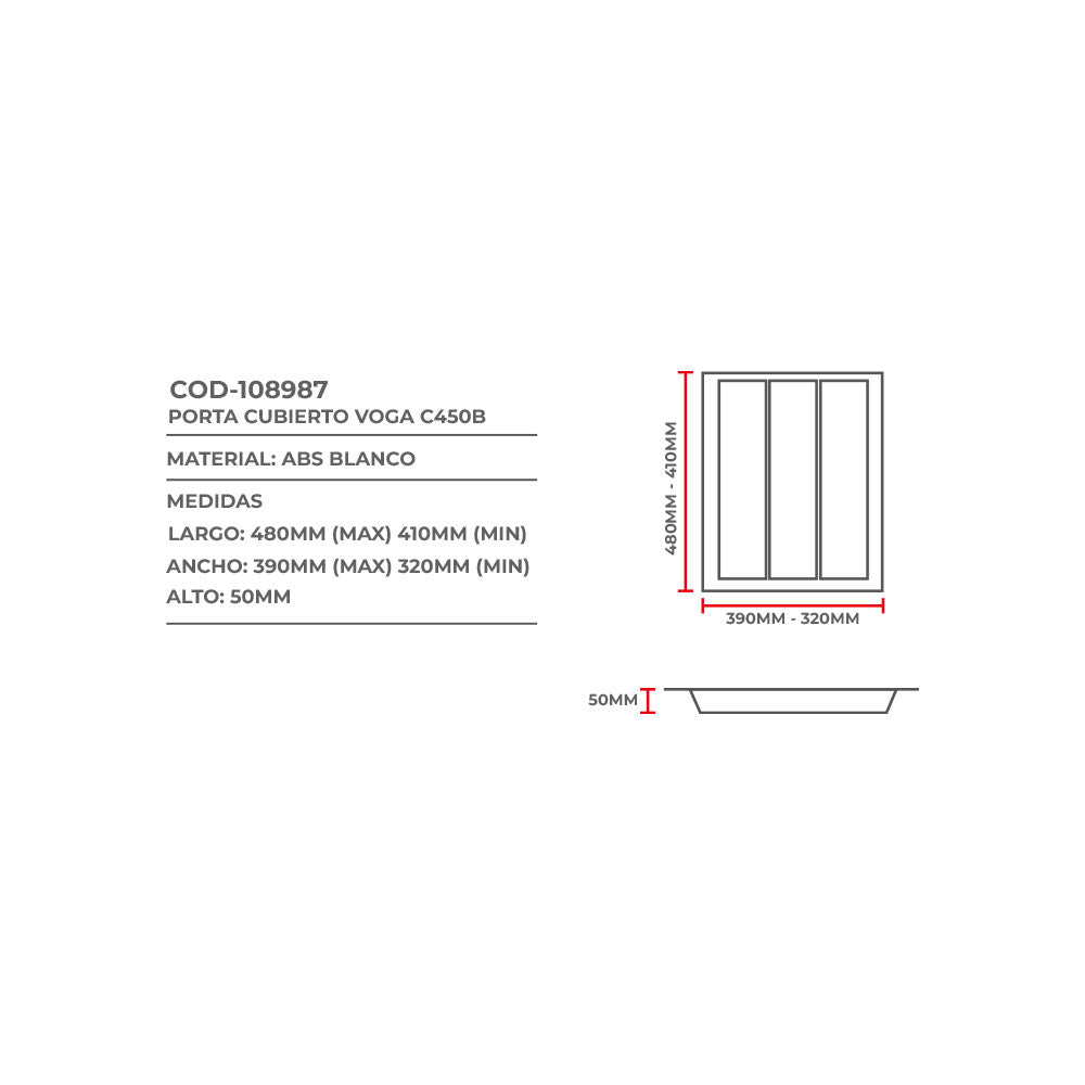 Porta cubiertos voga c450b