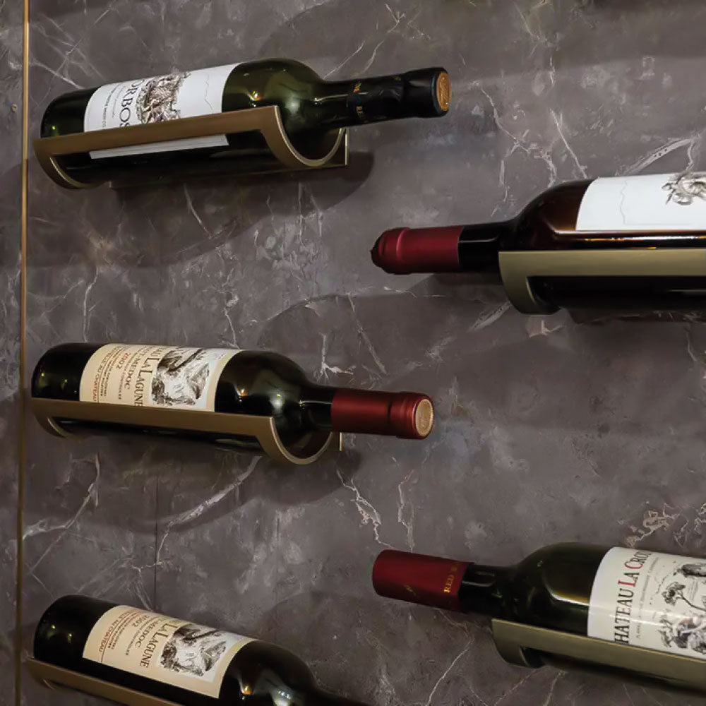 Soporte de vino mod. Elli alum mate gold