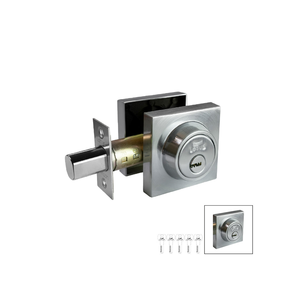 Cerrojo de seguridad square polish chrome llave-llave megacanal